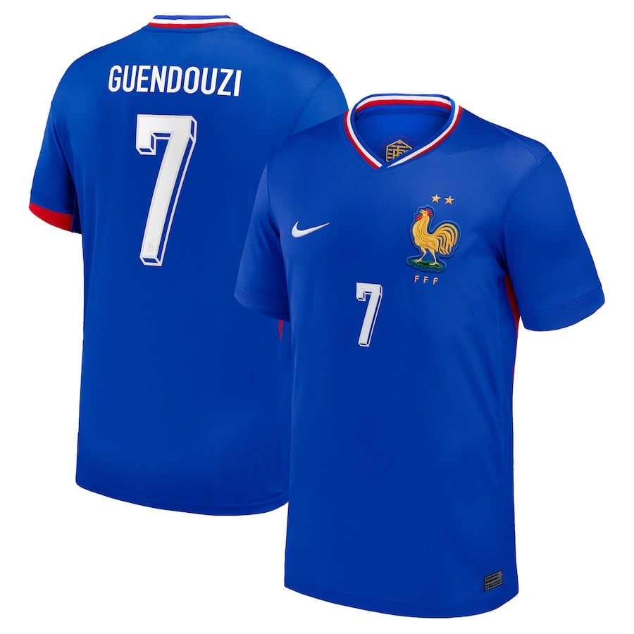 Matteo Guendouzi 7 France National Team 2024 Home YOUTH Jersey - Blue