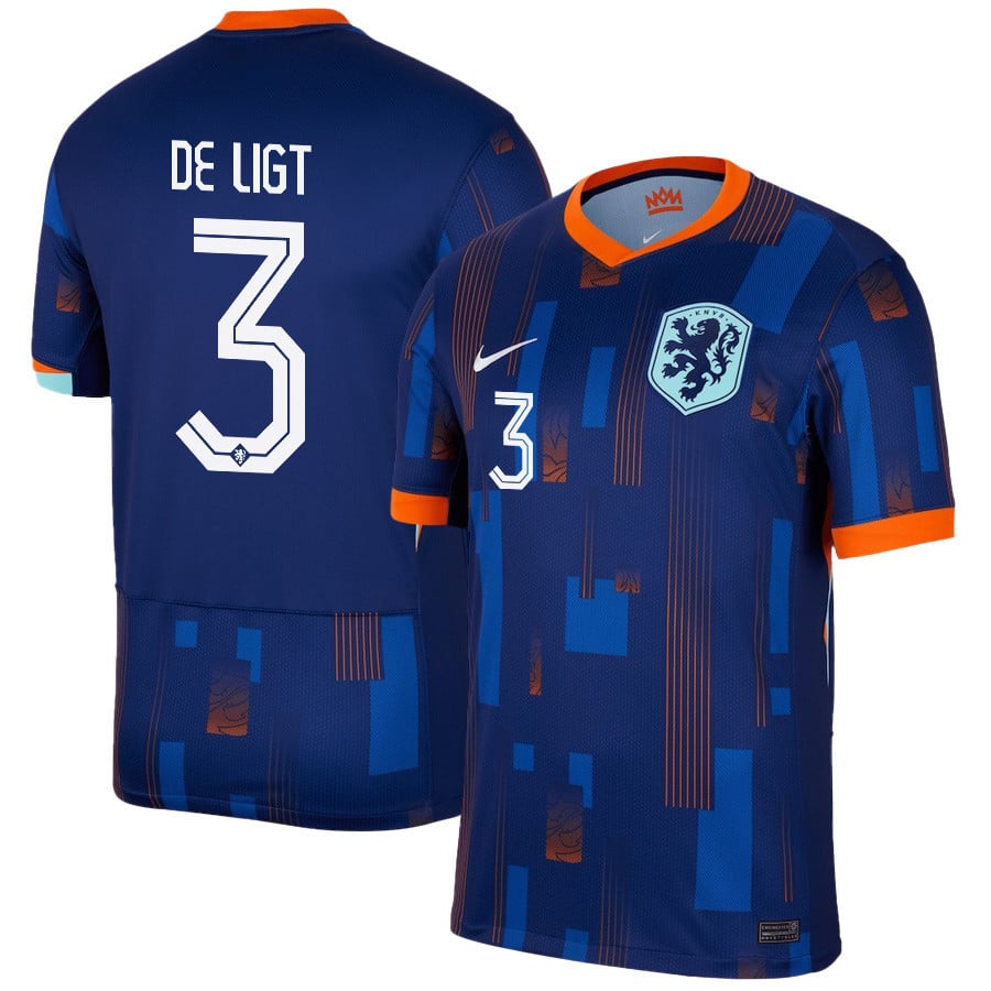 Matthijs De Ligt 3 Netherlands National Team 2024/25 Away Men Jersey - Navy