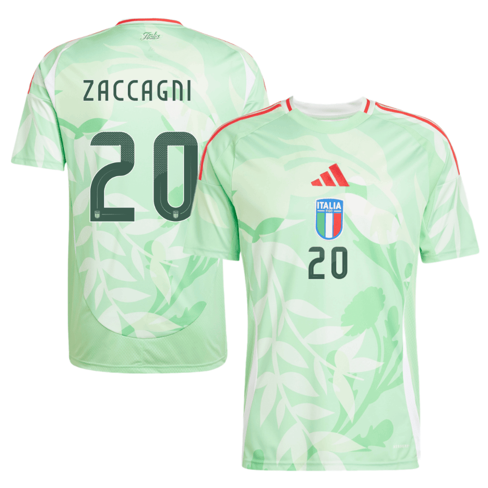 Mattia Zaccagni 20 Italy National Team 2025/26 Away Men Jersey - Green