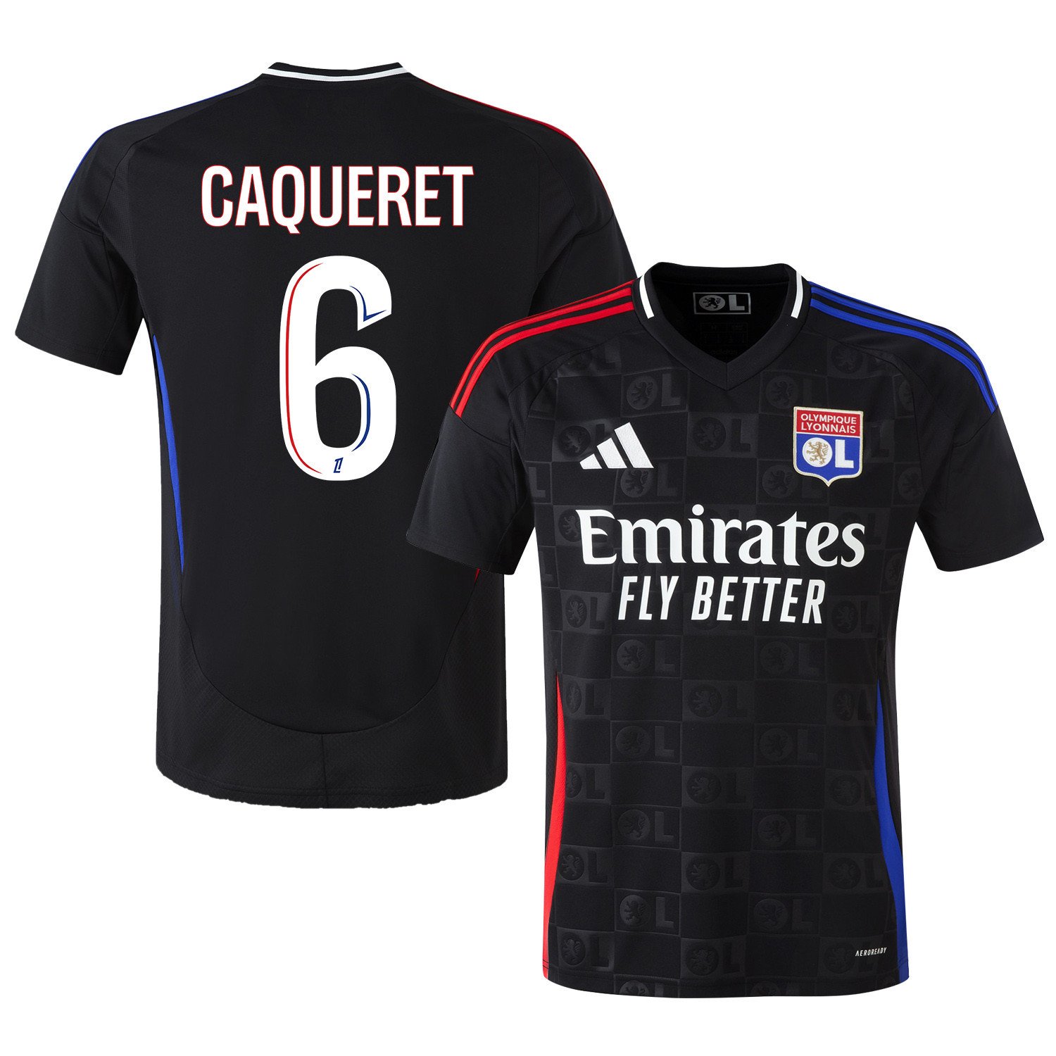 Maxence Caqueret 6 Olympique Lyonnais 2024/25 Away Men Jersey - Black