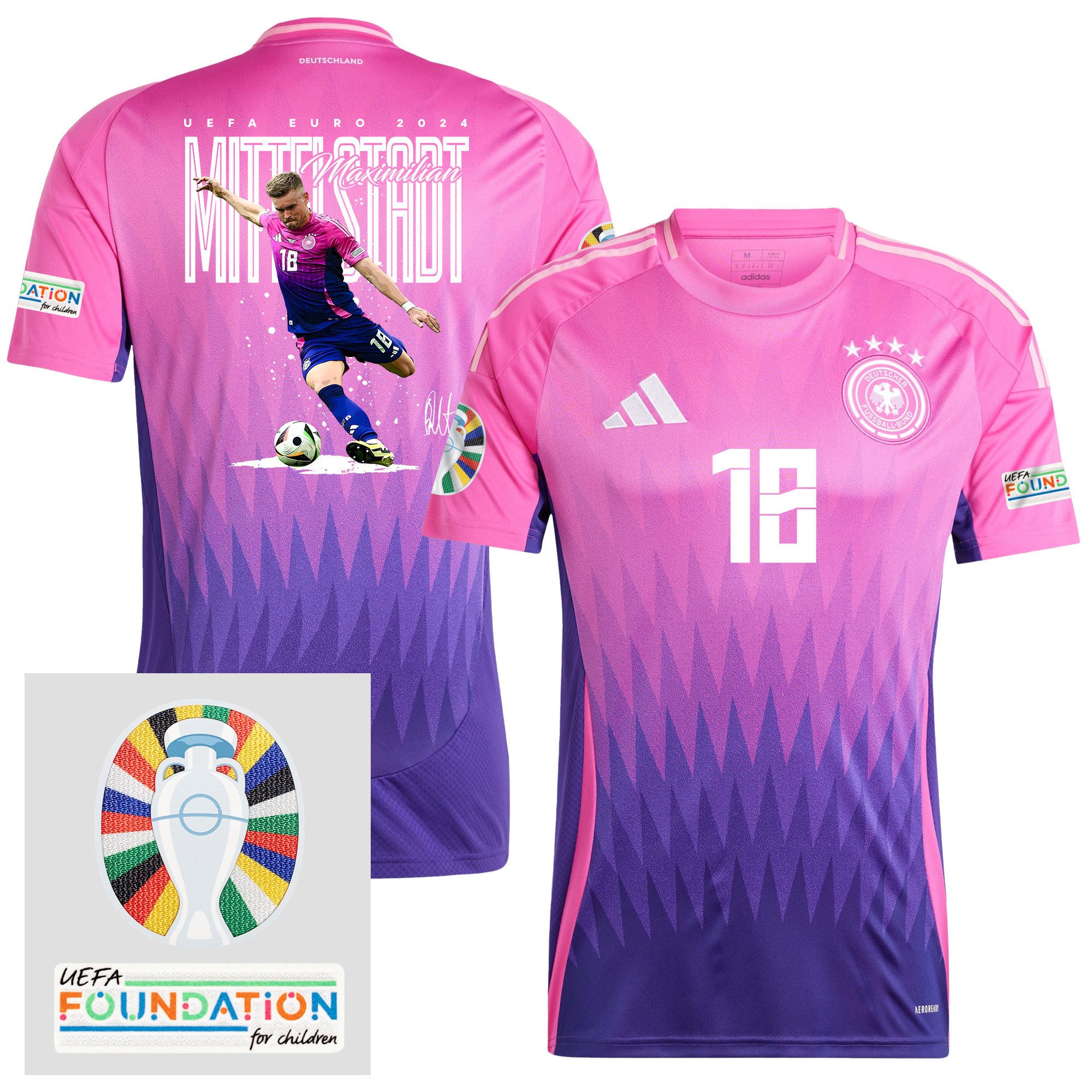 Maximilian Mittelstädt 18 Football Icon Germany 2024/25 Men Away Jersey - UEFA Foundation Patch