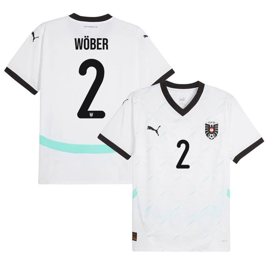 Maximilian Wöber 2 Austria National Team 2024/25 Away Men Jersey - White