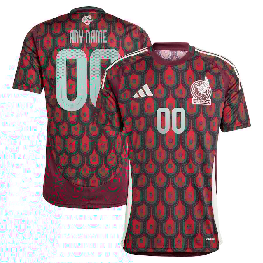 Mexico National Team 2024 Home Custom Men Jersey - Burgundy