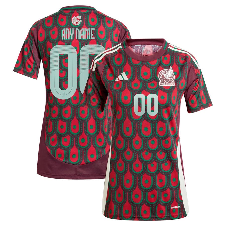 Mexico National Team 2024 Home Women Custom Jersey - Burgundy