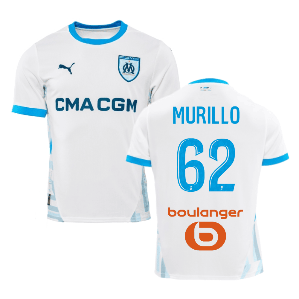 Michael Amir Murillo 62 Olympique de Marseille 2024/25 Home Men Jersey - White