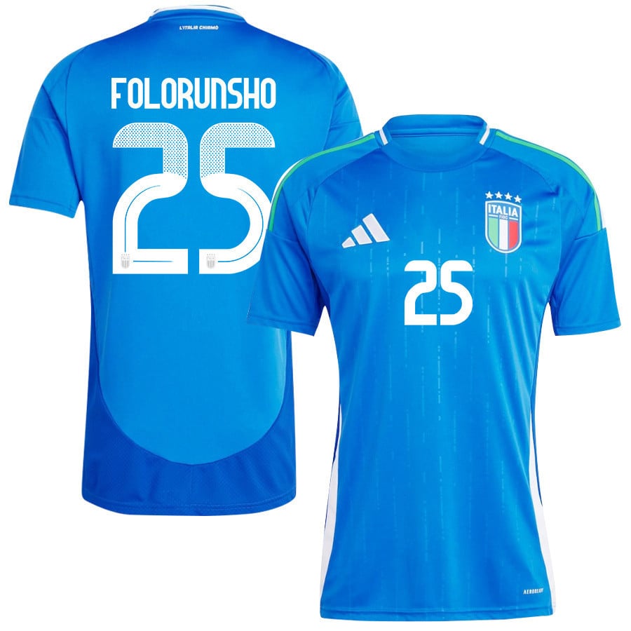 Michael Folorunsho 25 Italy National Team 2024/25 Home Men Jersey - Blue