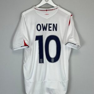 Michael Owen 10 England National Team 2005/07 Home Men Retro Jersey - White