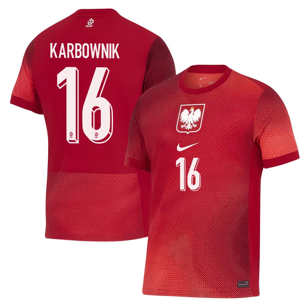 Michal Karbownik 16 Poland National Team 2024/25 Away Men Jersey - Red