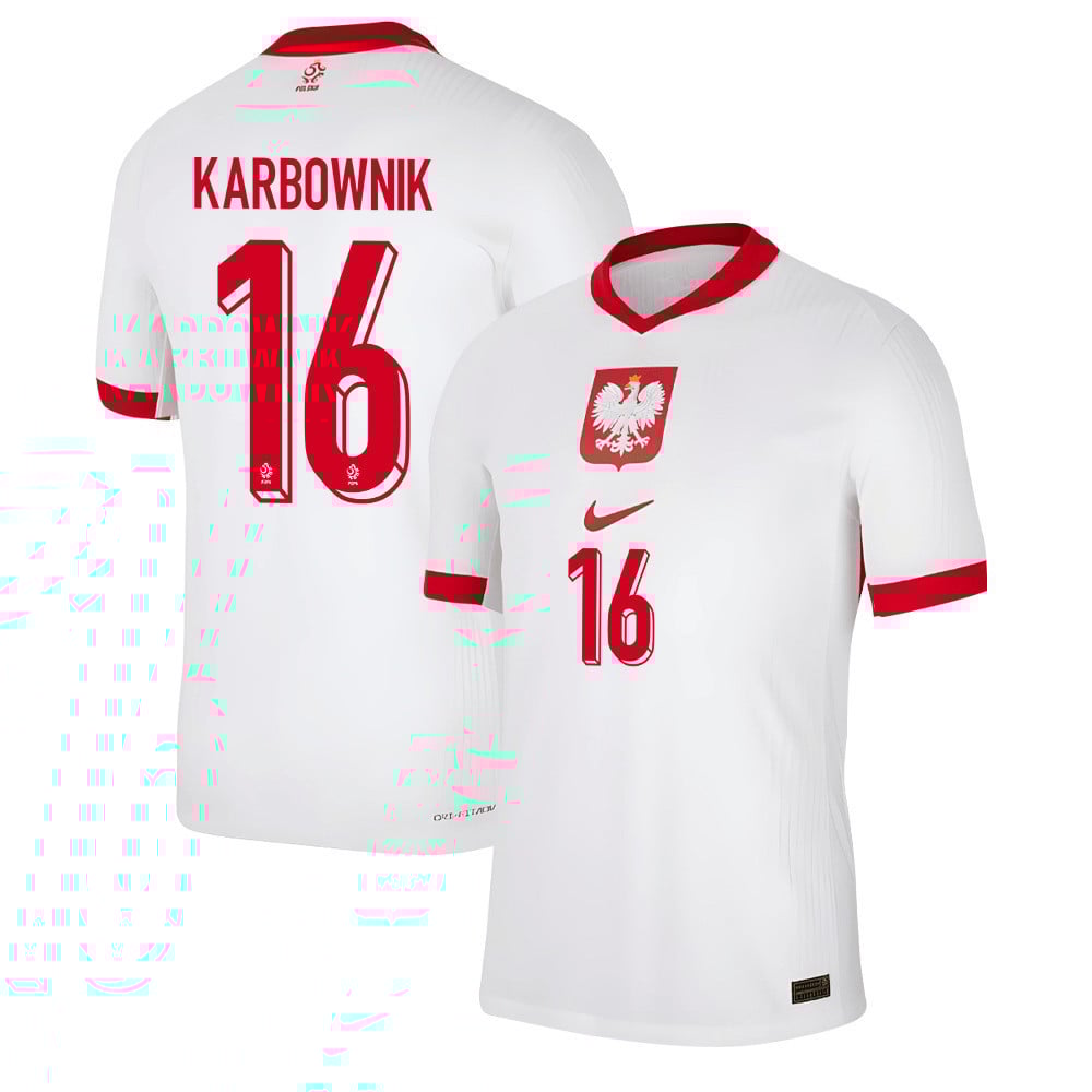 Michal Karbownik 16 Poland National Team 2024/25 Home Men Jersey - White