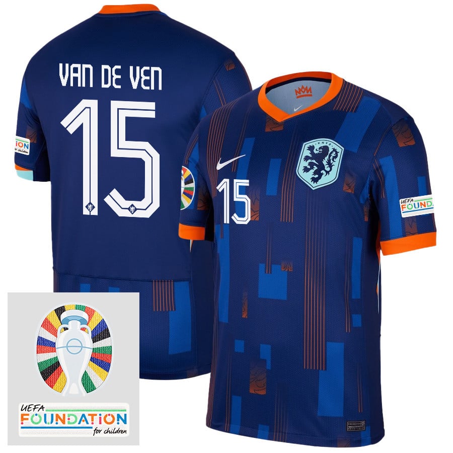 Micky van de Ven 15 Netherlands National Team 2024/25 Away Men Jersey - Navy