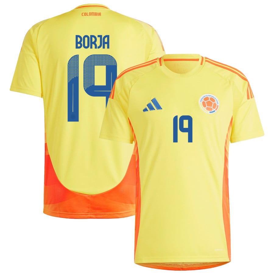 Miguel Borja 19 Colombia National Team 2024/25 Home Men Jersey - Yellow