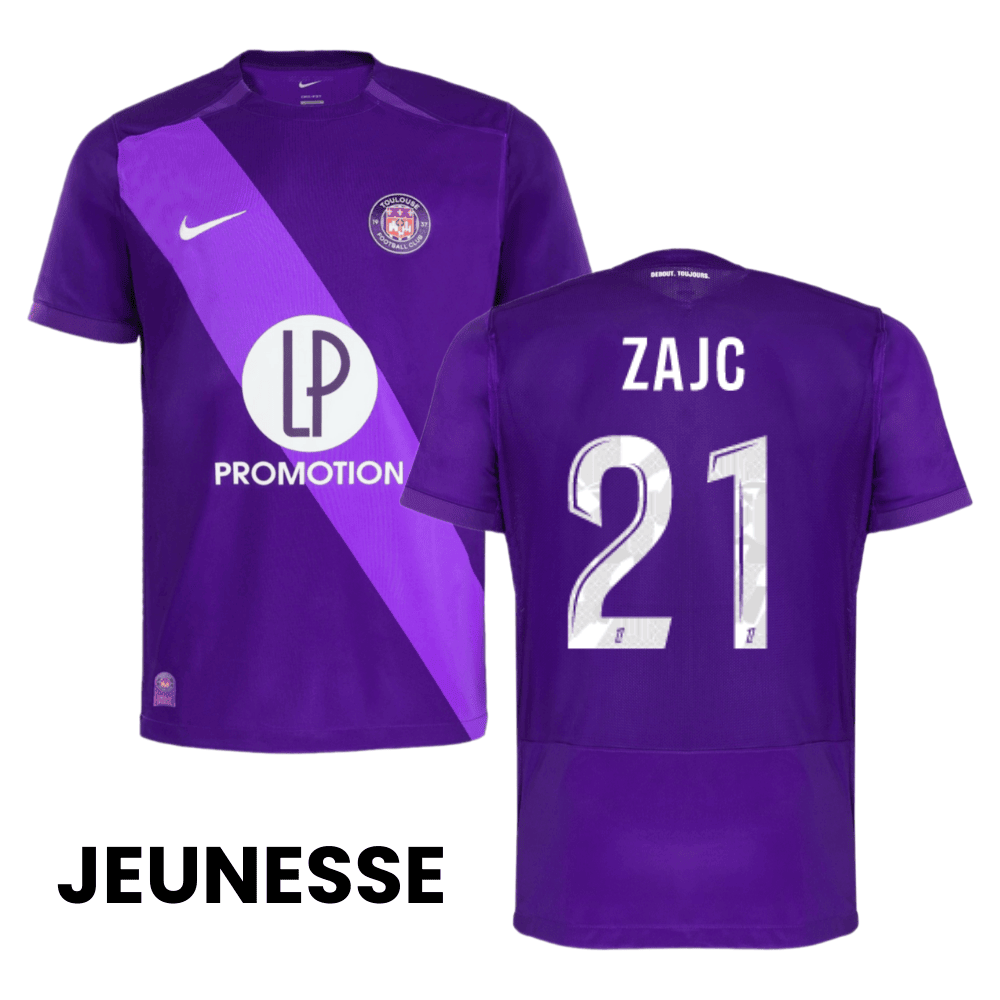 Miha Zajc 21 Toulouse FC 2024/25 Home YOUTH Jersey - Purple