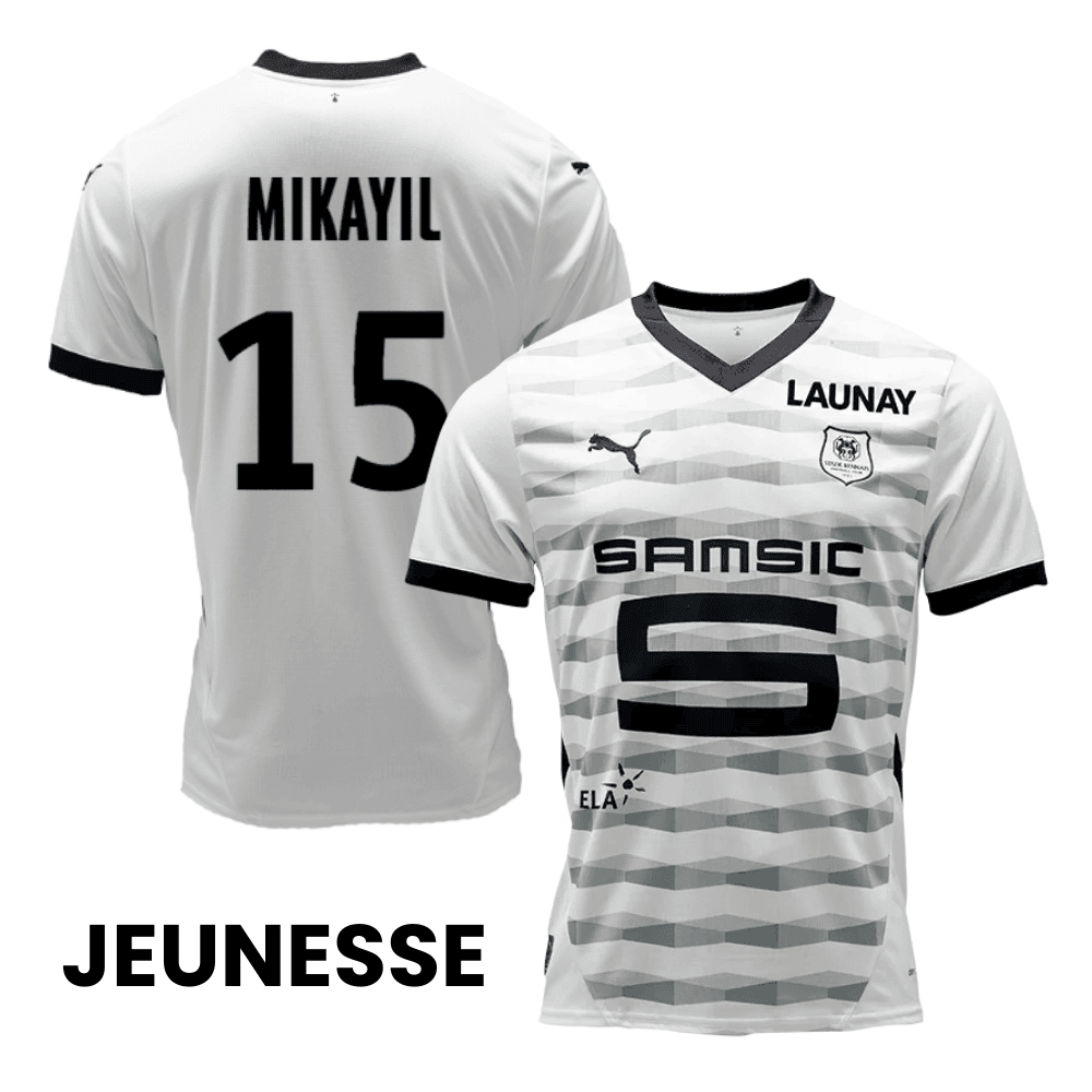Mikayil Faye 15 Stade Rennais F.C. 2024/25 Away YOUTH Jersey - White