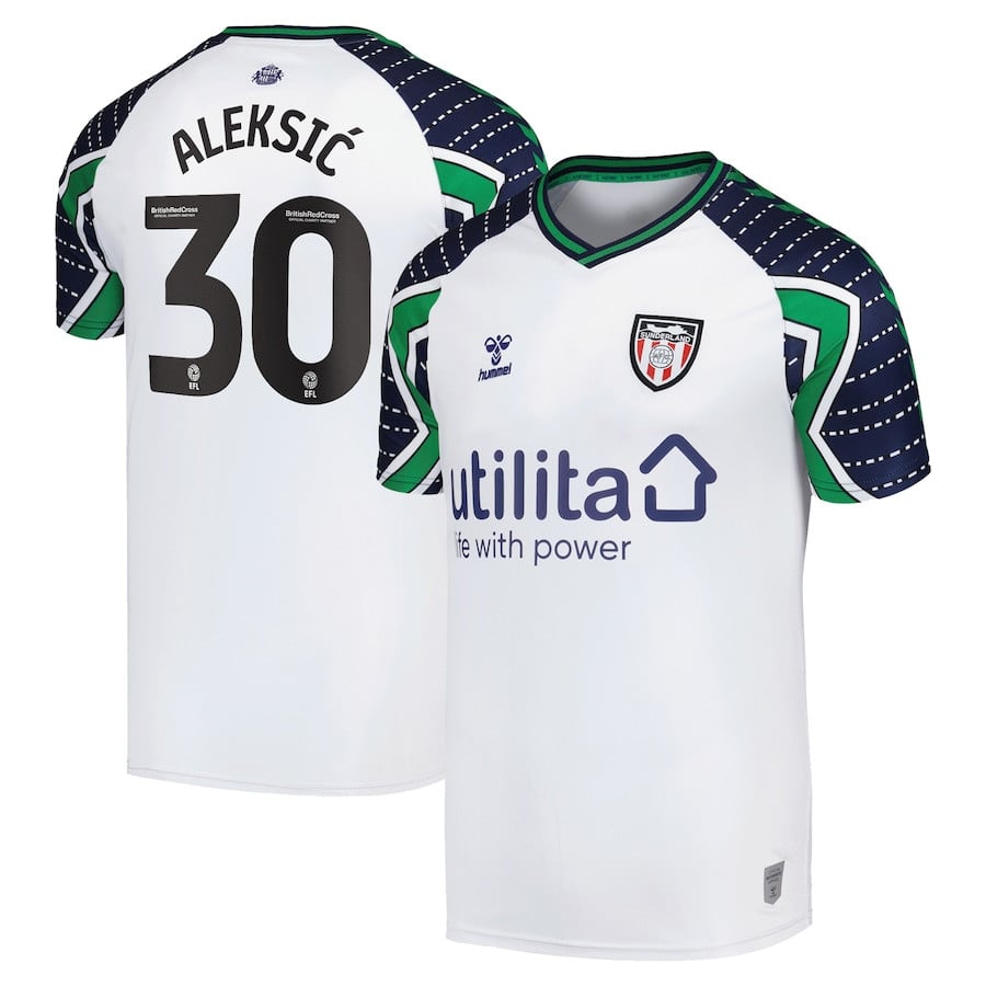 Milan Aleksić 30 Sunderland A.F.C. 2024/25 Away Men Jersey - White