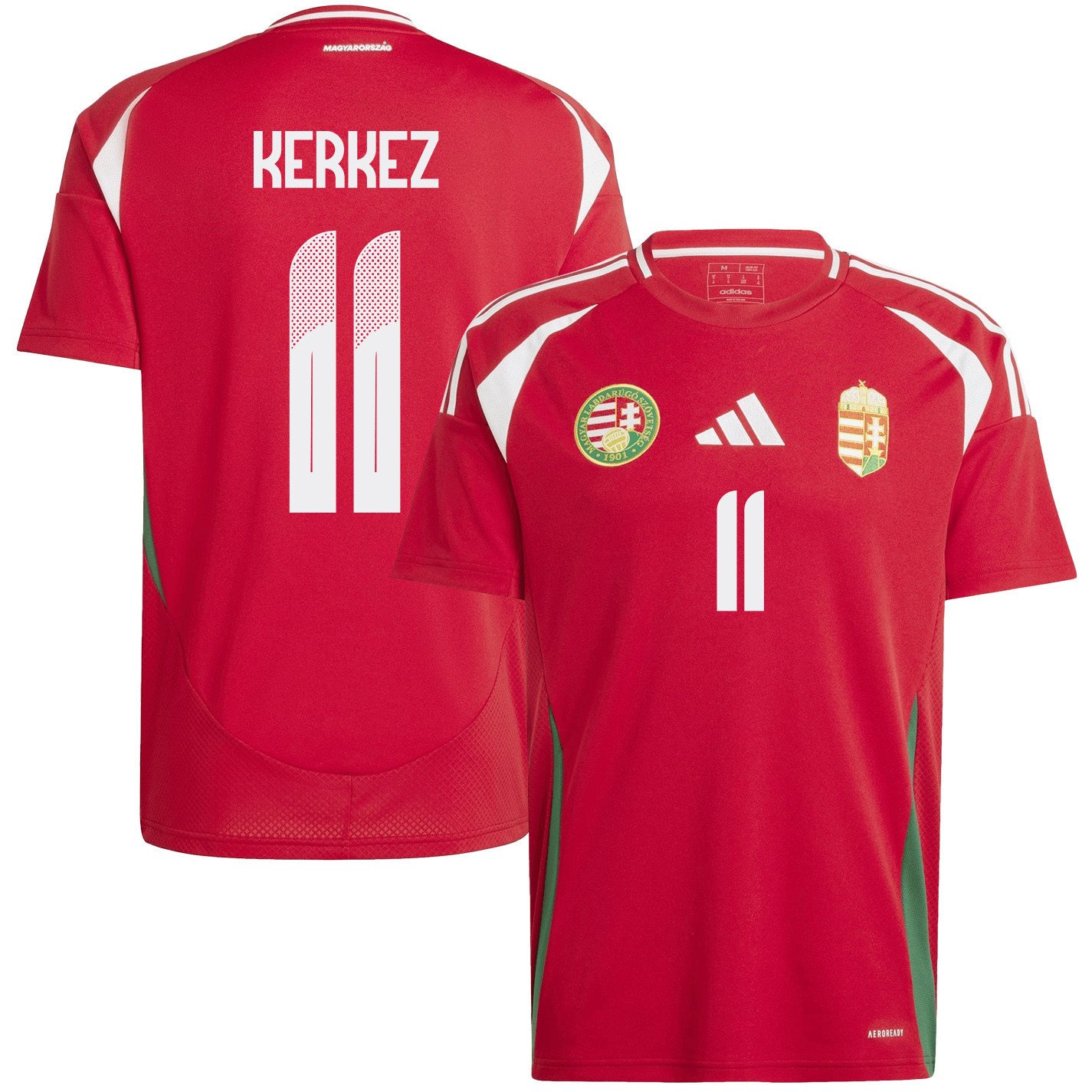 Milos Kerkez 11 Hungary National Team 2024/25 Home Men Jersey - Red