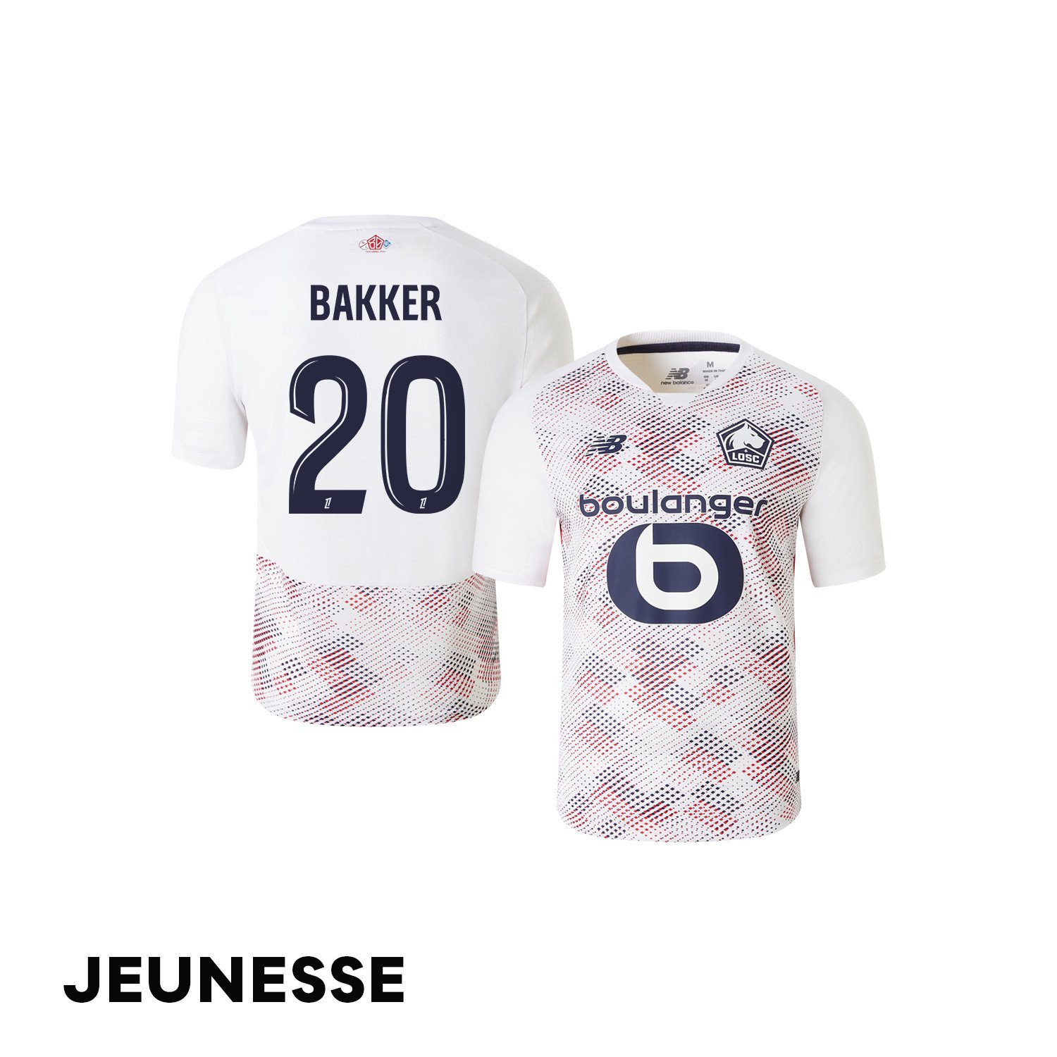 Mitchel Bakker 20 LOSC Lille 2024/25 Away YOUTH Jersey - White