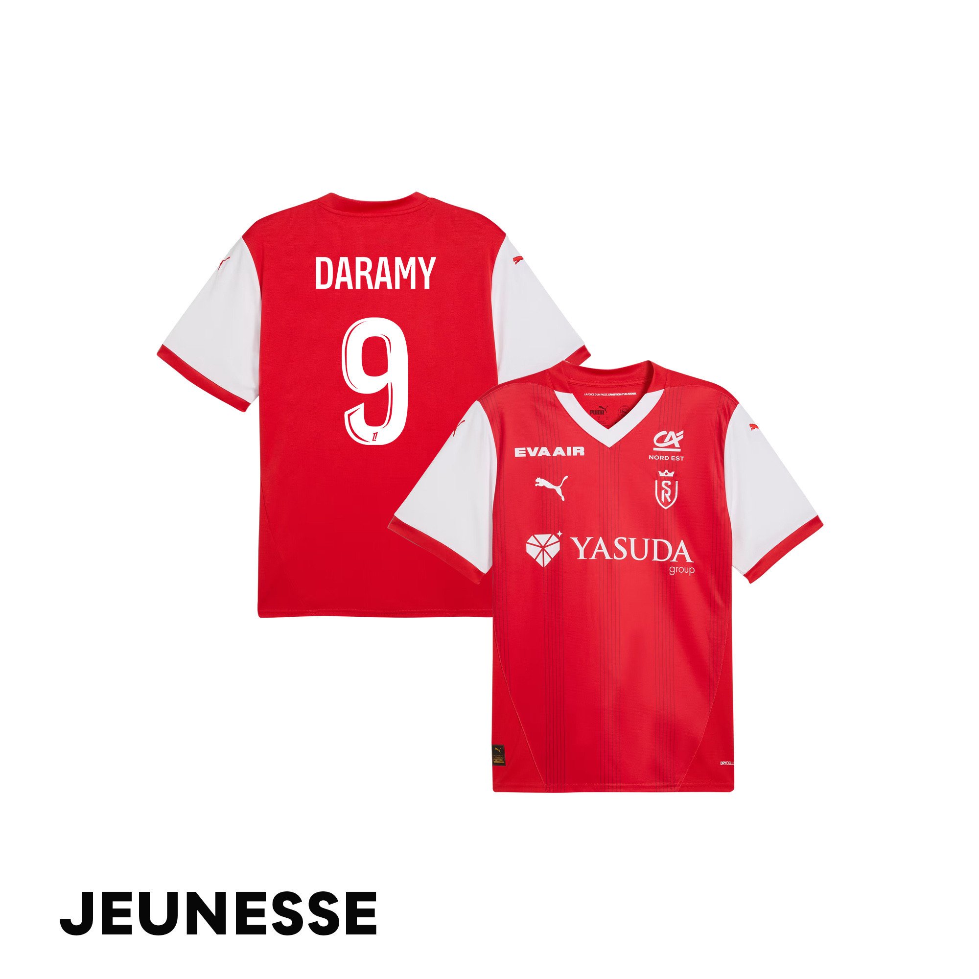 Mohamed Daramy 9 Stade de Reims 2024/25 Home YOUTH Jersey - Red