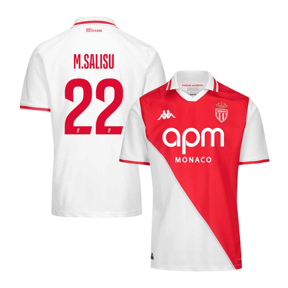 Mohammed Salisu 22 AS Monaco 2024/25 Home Men Jersey - White/Red