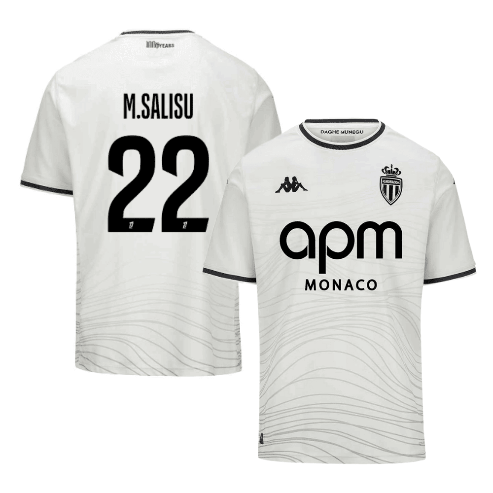 Mohammed Salisu 22 AS Monaco 2024/25 Third Men Jersey - White