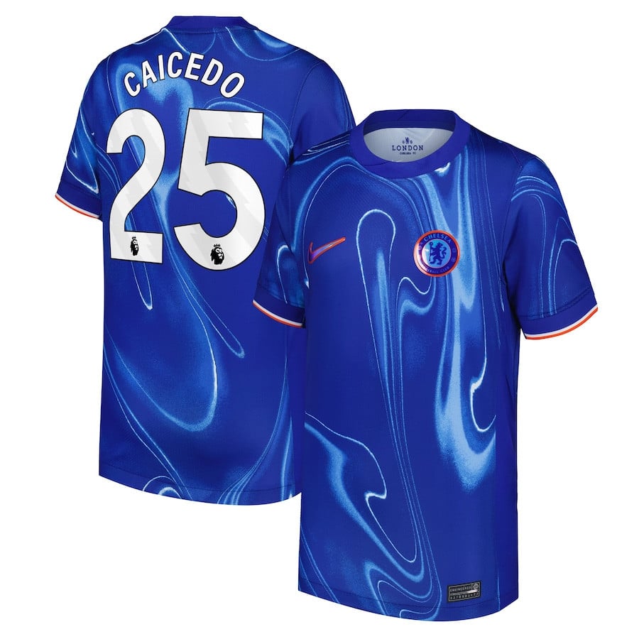Moisés Caicedo 25 Chelsea 2024/25 Home YOUTH Jersey - Blue