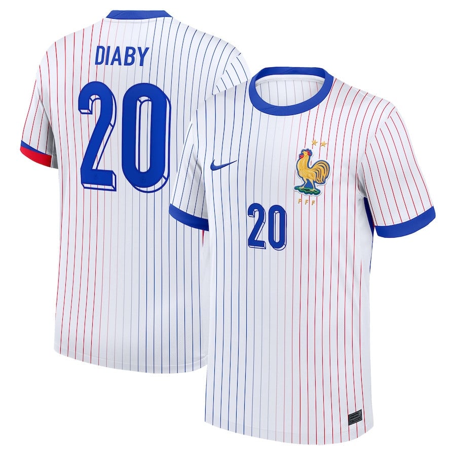Moussa Diaby 20 France National Team 2024 Away YOUTH Jersey - White