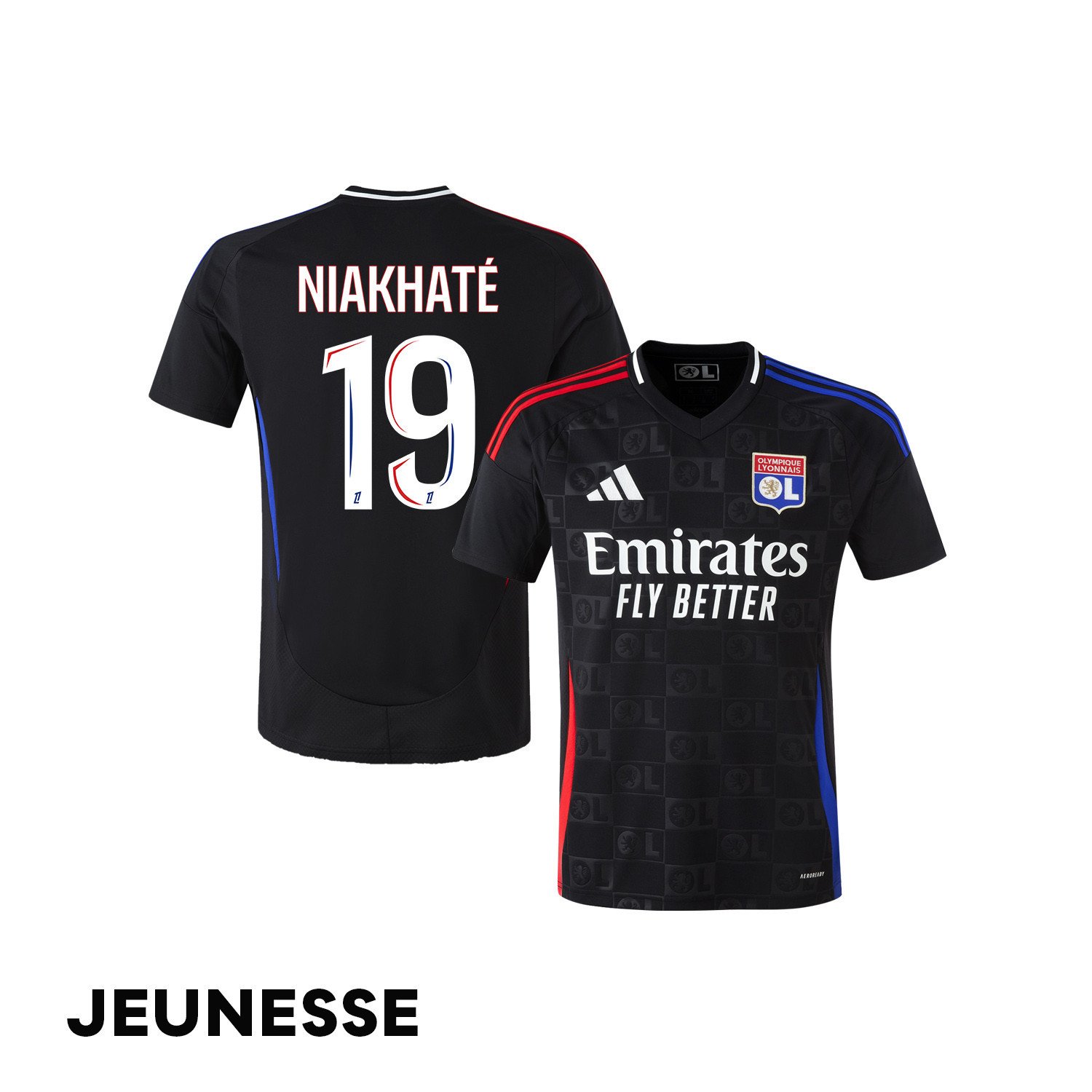 Moussa Niakhaté 19 Olympique Lyonnais 2024/25 Away YOUTH Jersey - Black