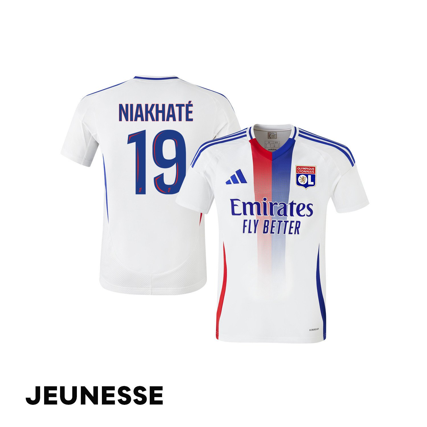 Moussa Niakhaté 19 Olympique Lyonnais 2024/25 Home YOUTH Jersey - White