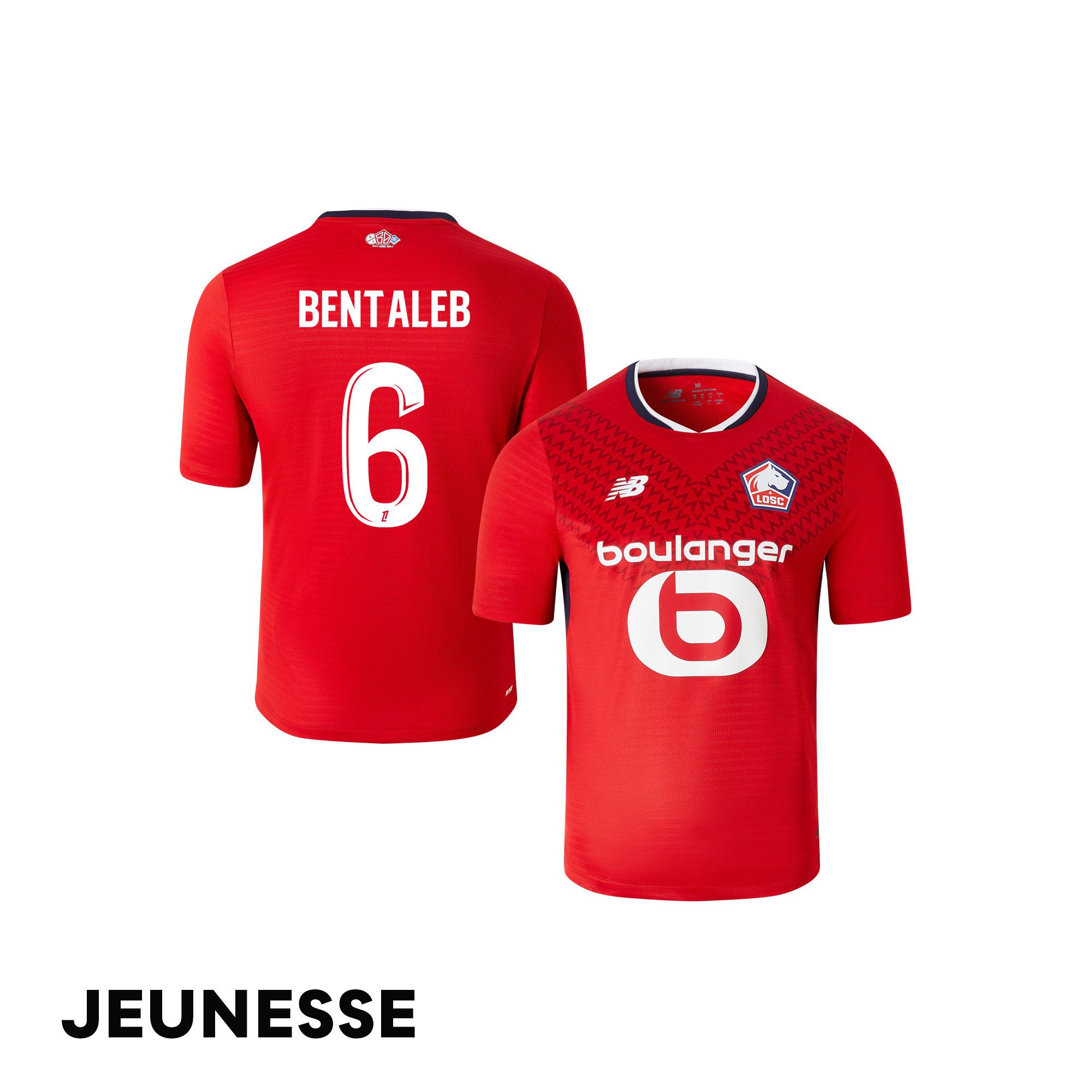 Nabil Bentaleb 6 LOSC Lille 2024/25 Home YOUTH Jersey - Red