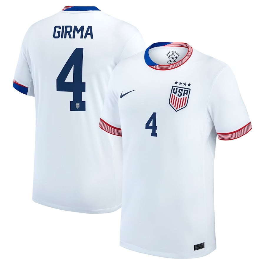 Naomi Girma 4 USA Women's National Team 2024/25 Home Men Jersey - White
