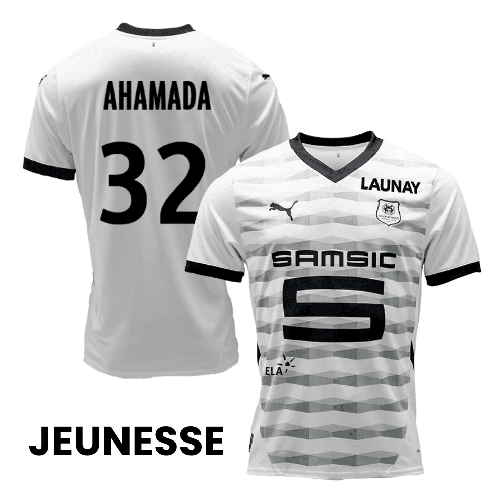 Naouirou Ahamada 32 Stade Rennais F.C. 2024/25 Away YOUTH Jersey - White