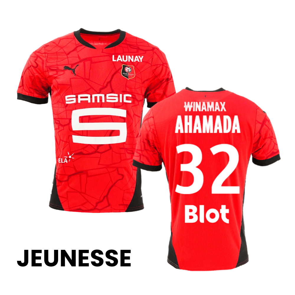 Naouirou Ahamada 32 Stade Rennais F.C. 2024/25 Home YOUTH Jersey - Red