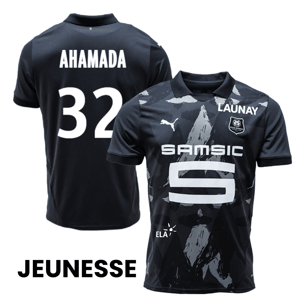 Naouirou Ahamada 32 Stade Rennais F.C. 2024/25 Third YOUTH Jersey - Black