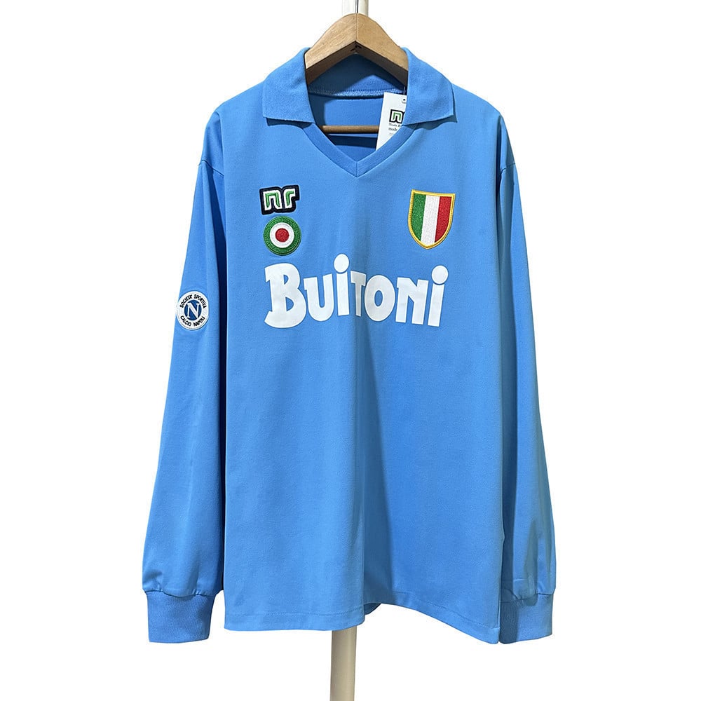 Napoli 1987-1988 Home Men Retro Jersey - Long Sleeve, Blue