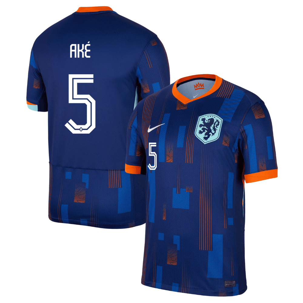 Nathan Aké 5 Netherlands National Team 2024 Home YOUTH Jersey - Orange
