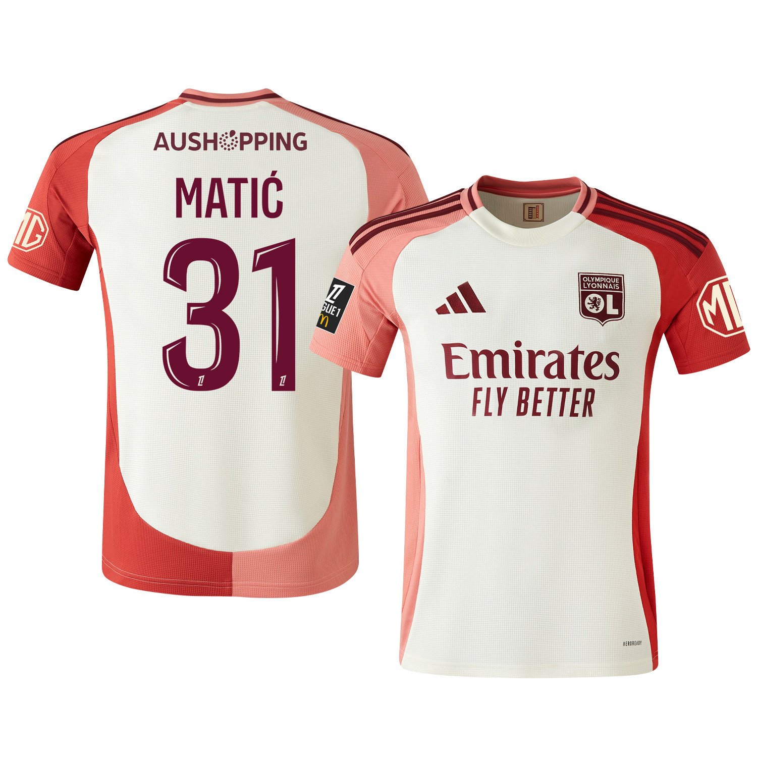 Nemanja Matić 31 Olympique Lyonnais 2024/25 Third Men Jersey - Cream