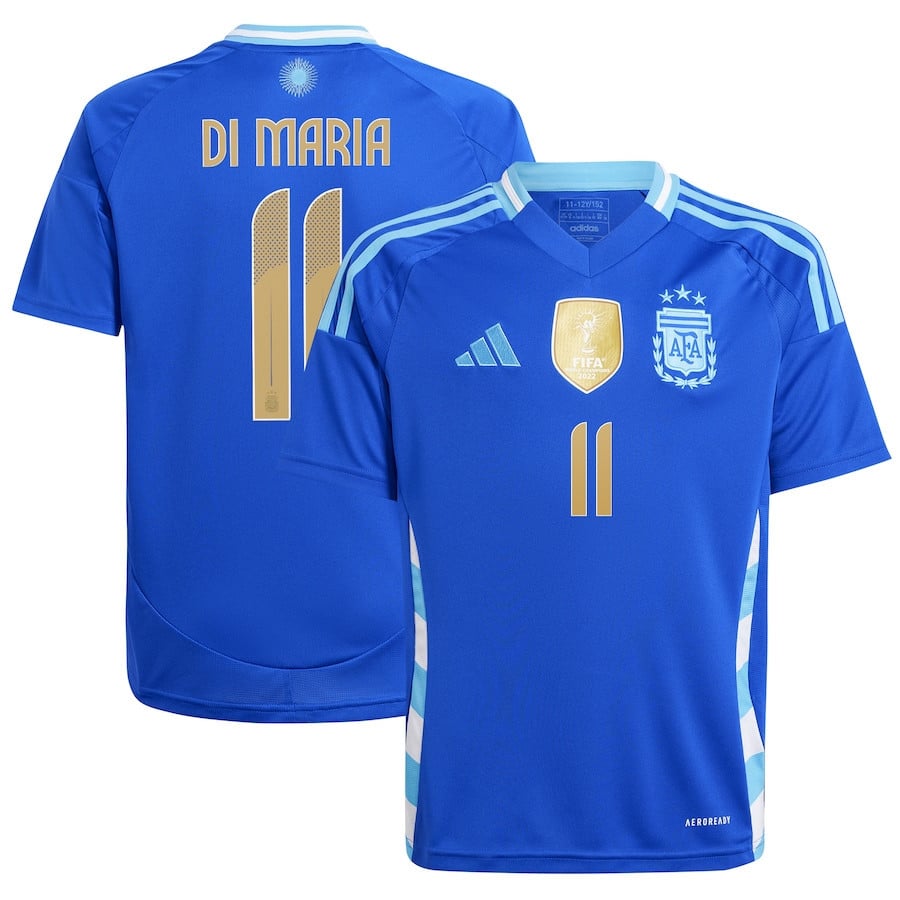 Ángel Di María 11 Argentina National Team 2024 Away YOUTH Jersey - Blue