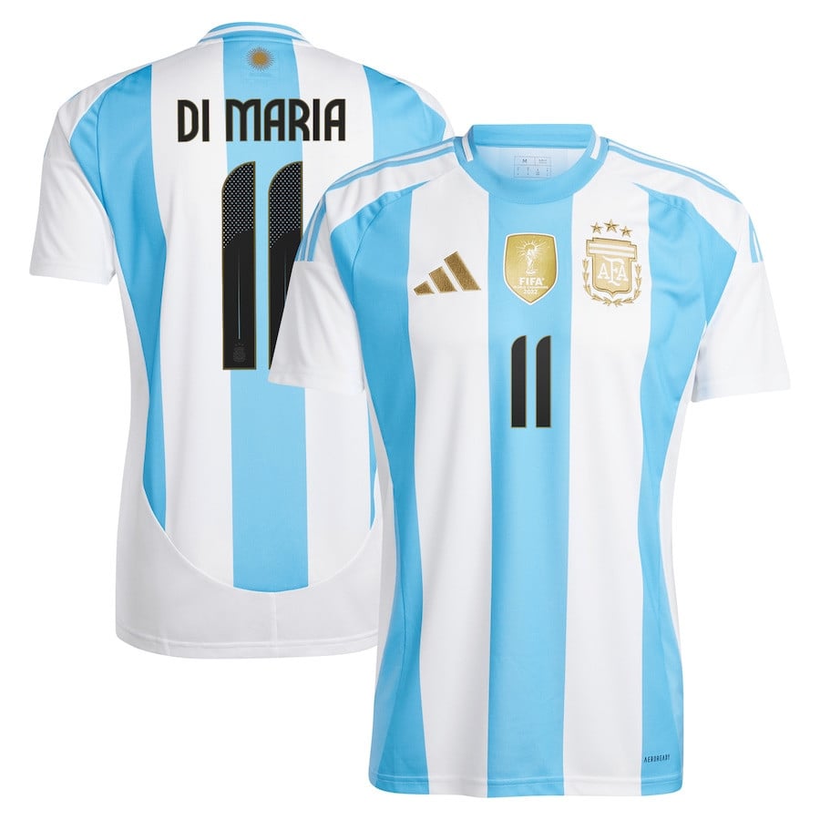 Ángel Di María 11 Argentina National Team 2024 Home Men Jersey - White