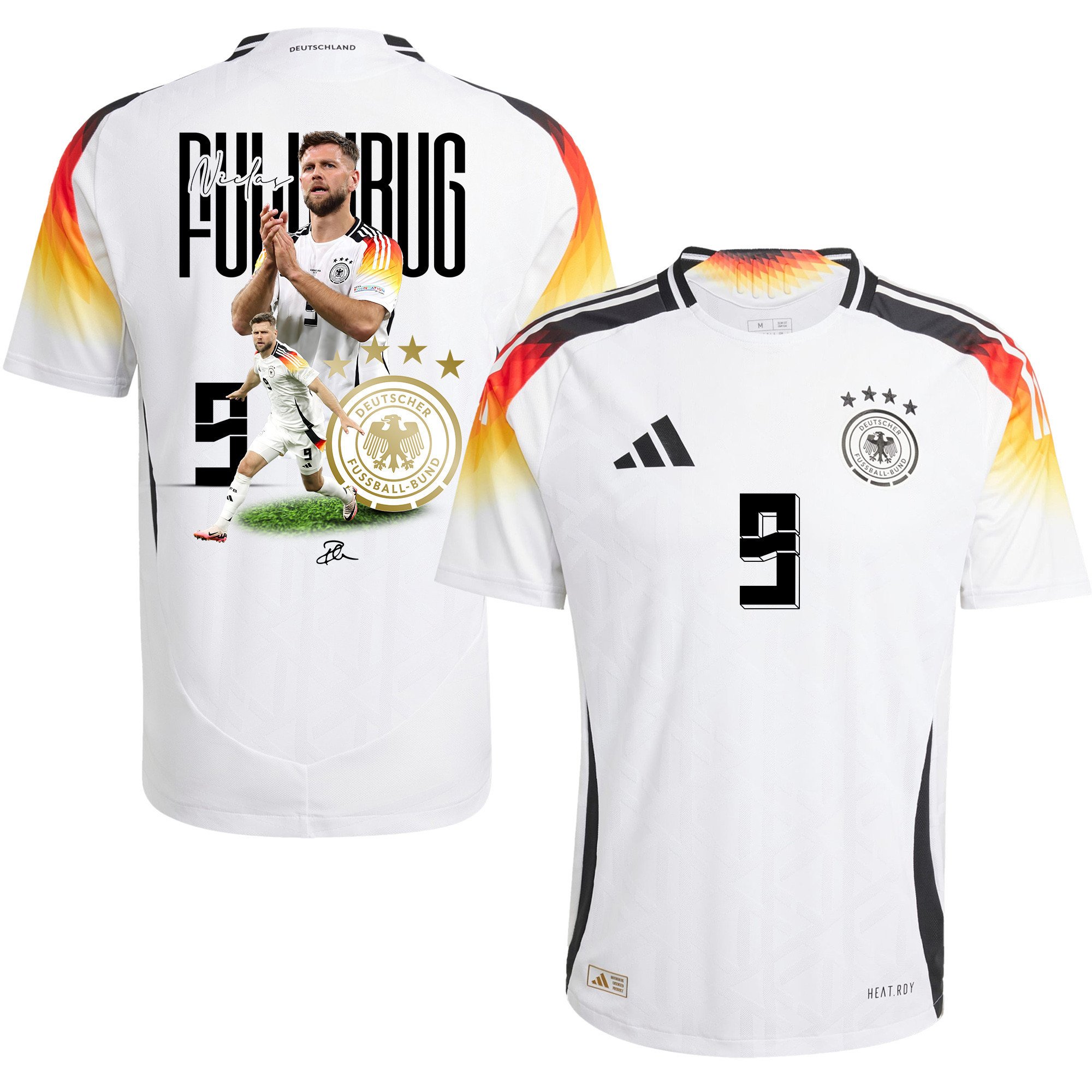 Niclas Füllkrug 9 Euro 2024 Football Superstar Germany 2024/25 Home Jersey - Men, White