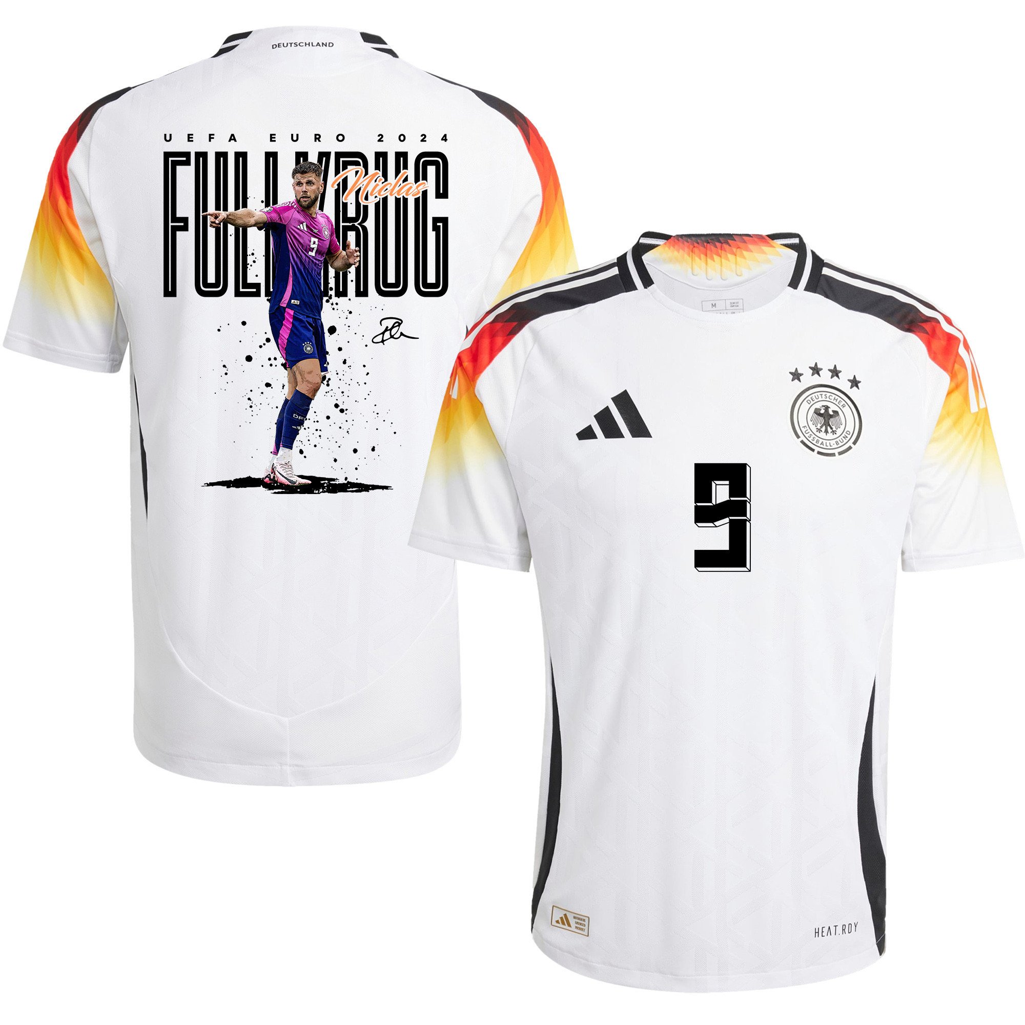 Niclas Füllkrug 9 Football Icon Germany 2024/25 Home Jersey - Men, White