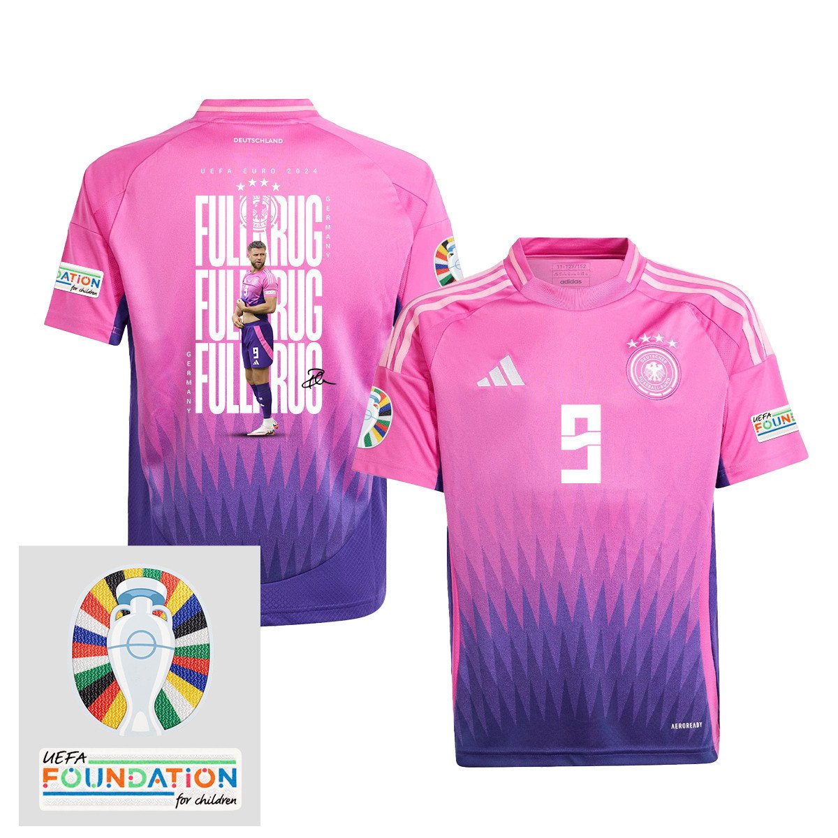 Niclas Füllkrug 9 Germany 2024/25 YOUTH Away Jersey Player's Moment - UEFA Foundation Patch