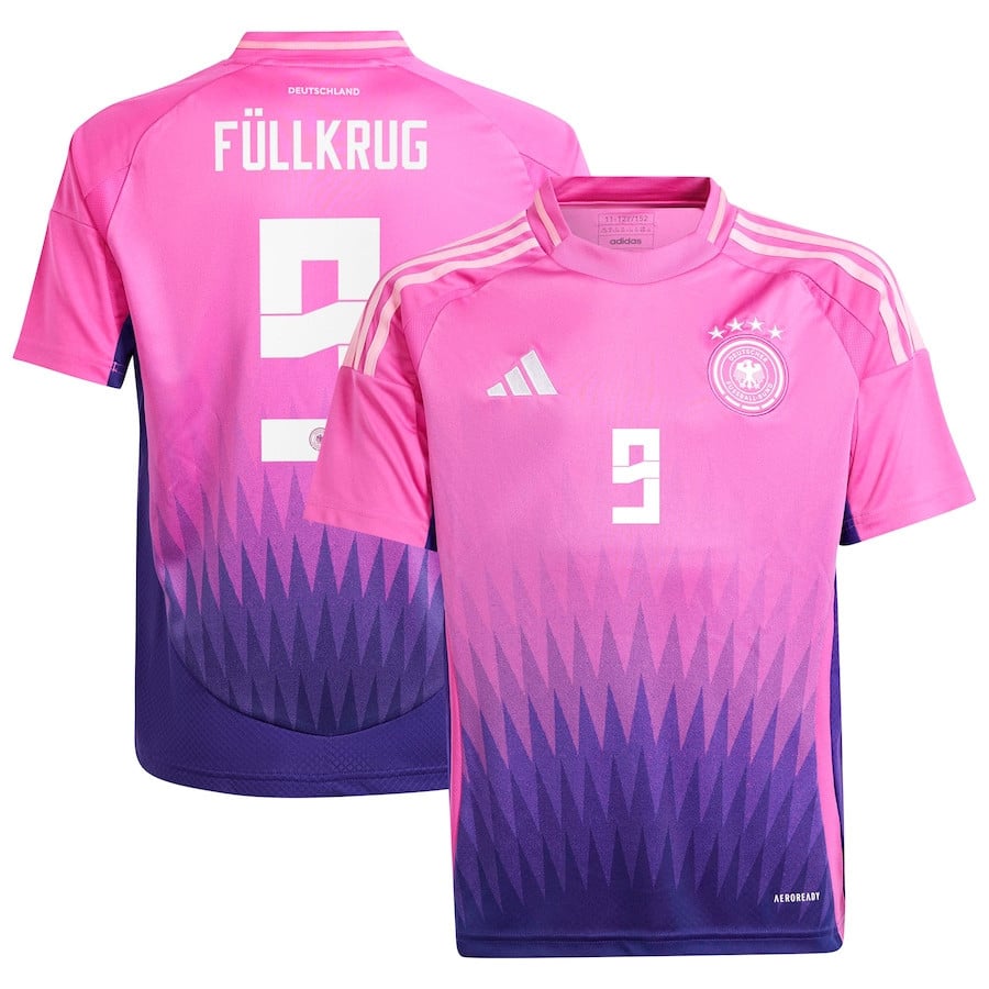 Niclas Füllkrug 9 Germany National Team 2024 Away YOUTH Jersey - Pink