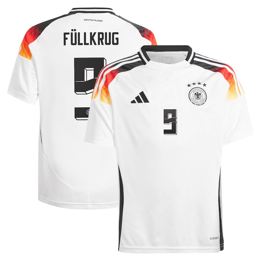 Niclas Füllkrug 9 Germany National Team 2024 Home YOUTH Jersey - White