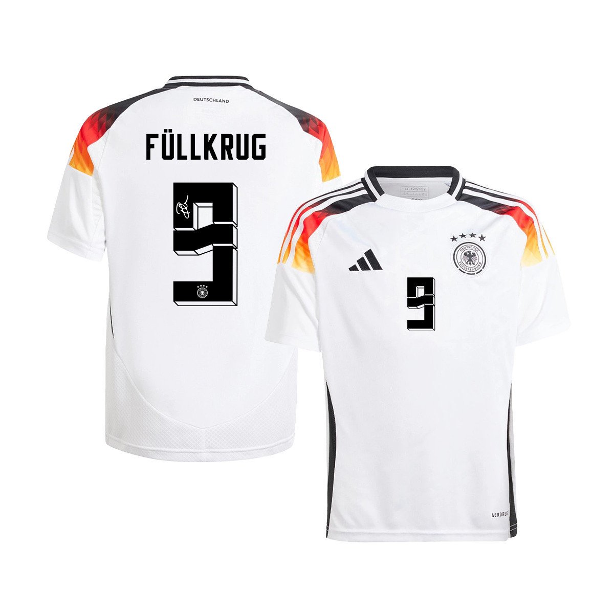 Niclas Füllkrug 9 Signed Germany National Team 2024/25 YOUTH Jersey Autographed - Home