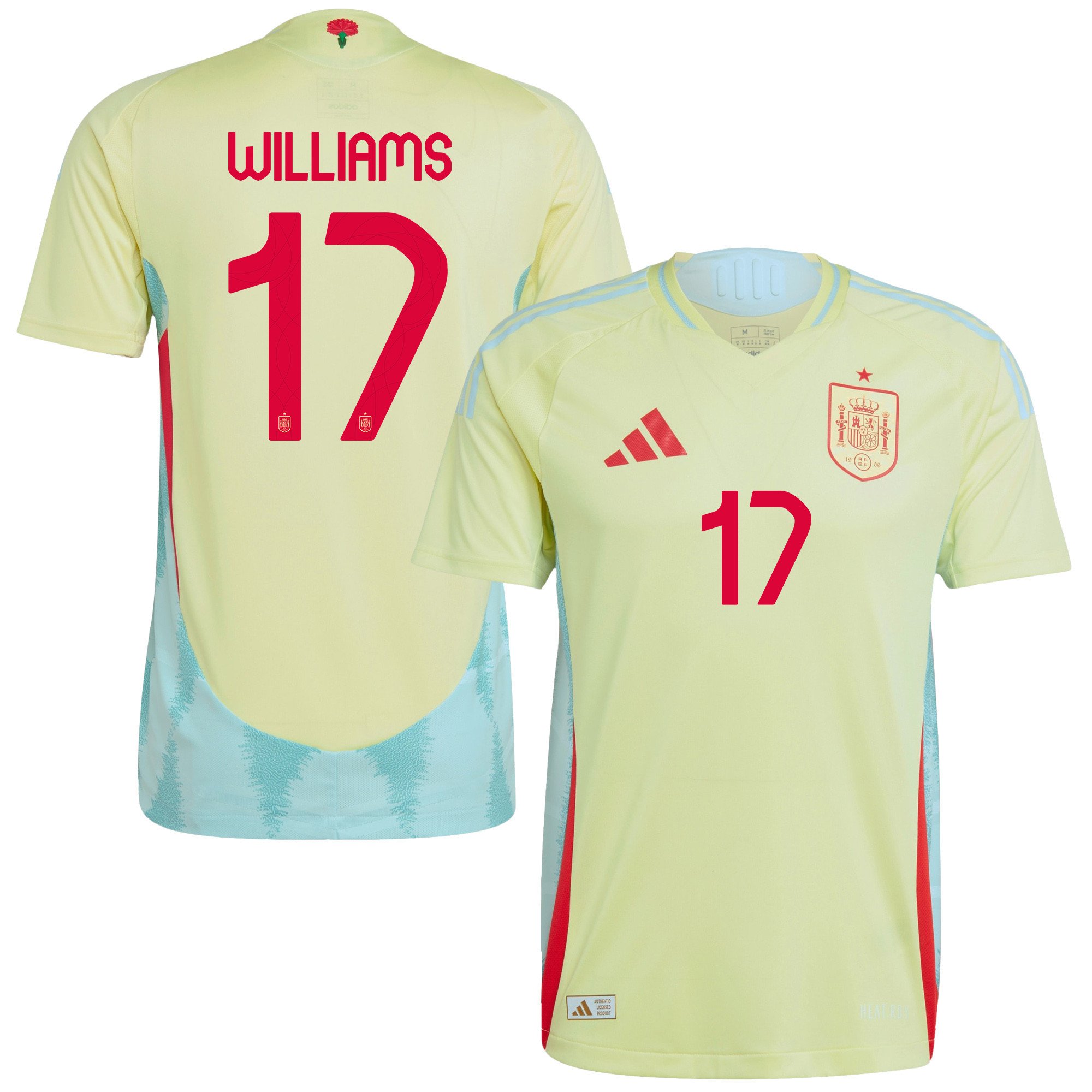 Nico Williams 17 Spain National Team 2024 Away Men Jersey - Yellow
