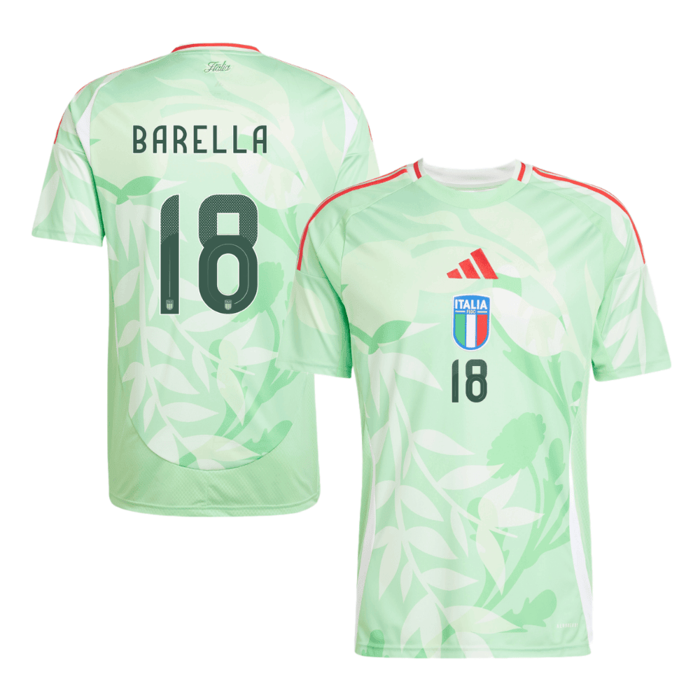 Nicolò Barella 18 Italy National Team 2025/26 Away Men Jersey - Green