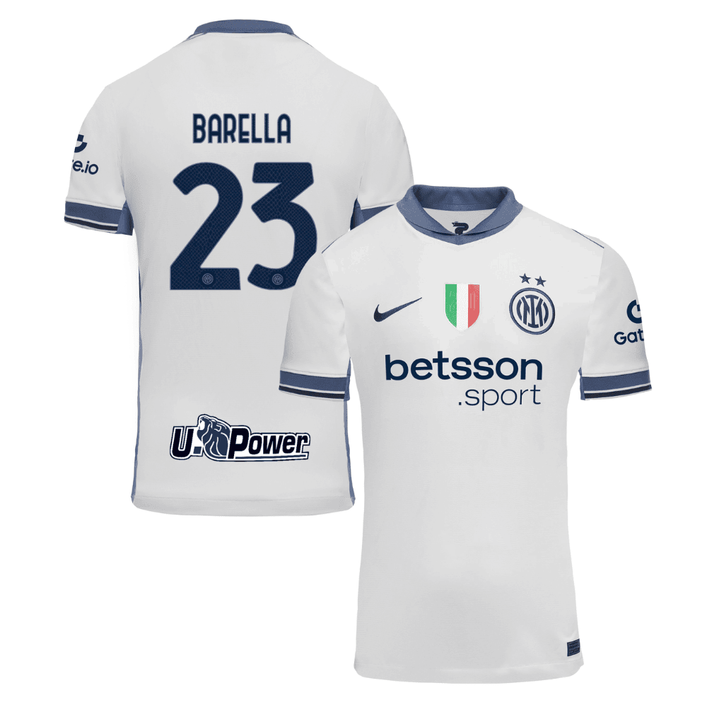 Nicolò Barella 23 Inter Milan 2024/25 Away Men Jersey - White