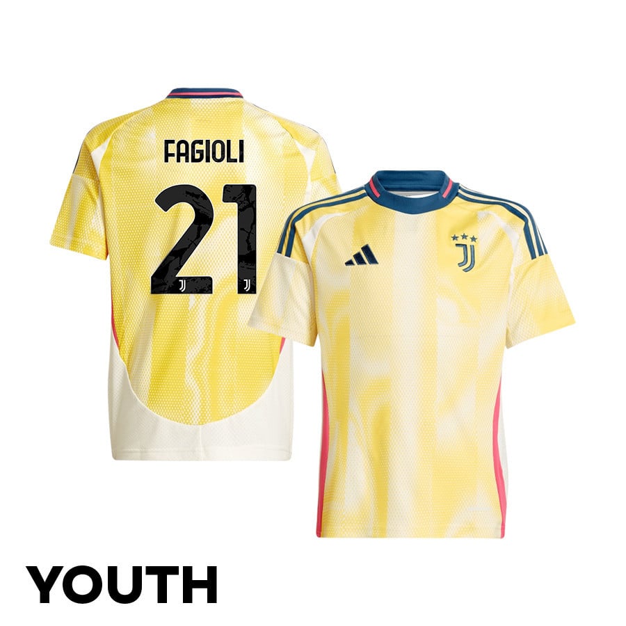 Nicolò Fagioli 21 Juventus 2024/25 Away YOUTH Jersey - Yellow