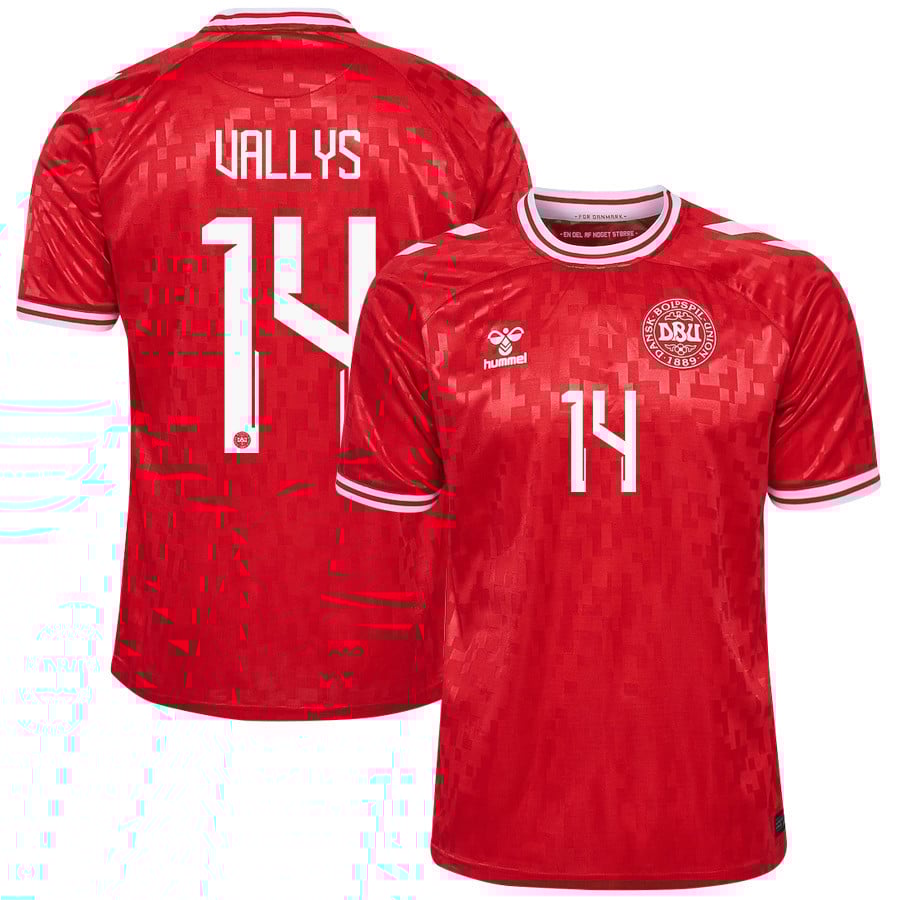 Nicolai Vallys 14 Denmark National Team 2024/25 Home Men Jersey - Red
