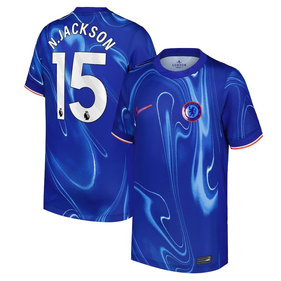 Nicolas Jackson 15 Chelsea 2024/25 Home YOUTH Jersey - Blue
