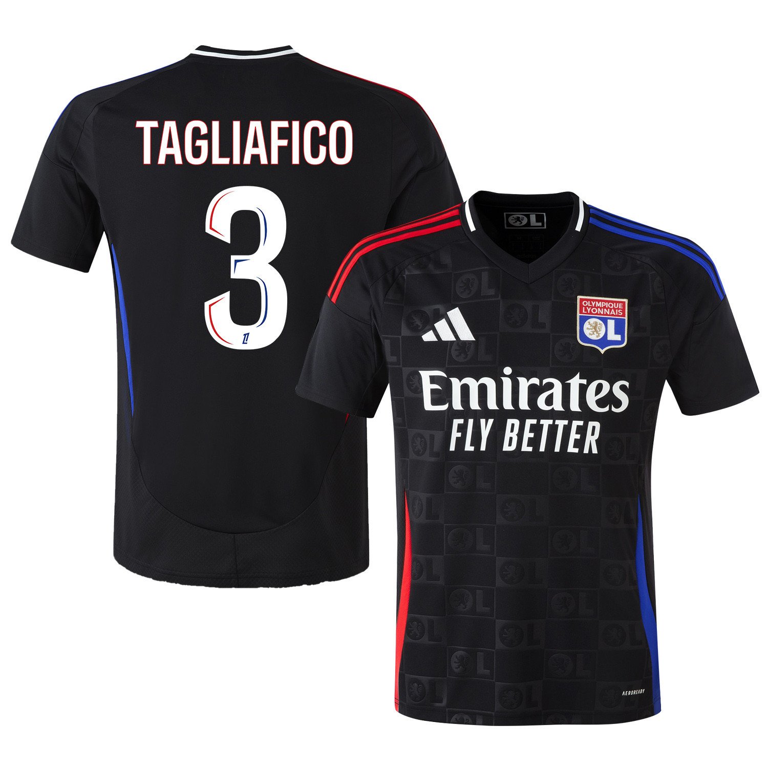 Nicolás Tagliafico 3 Olympique Lyonnais 2024/25 Away Men Jersey - Black